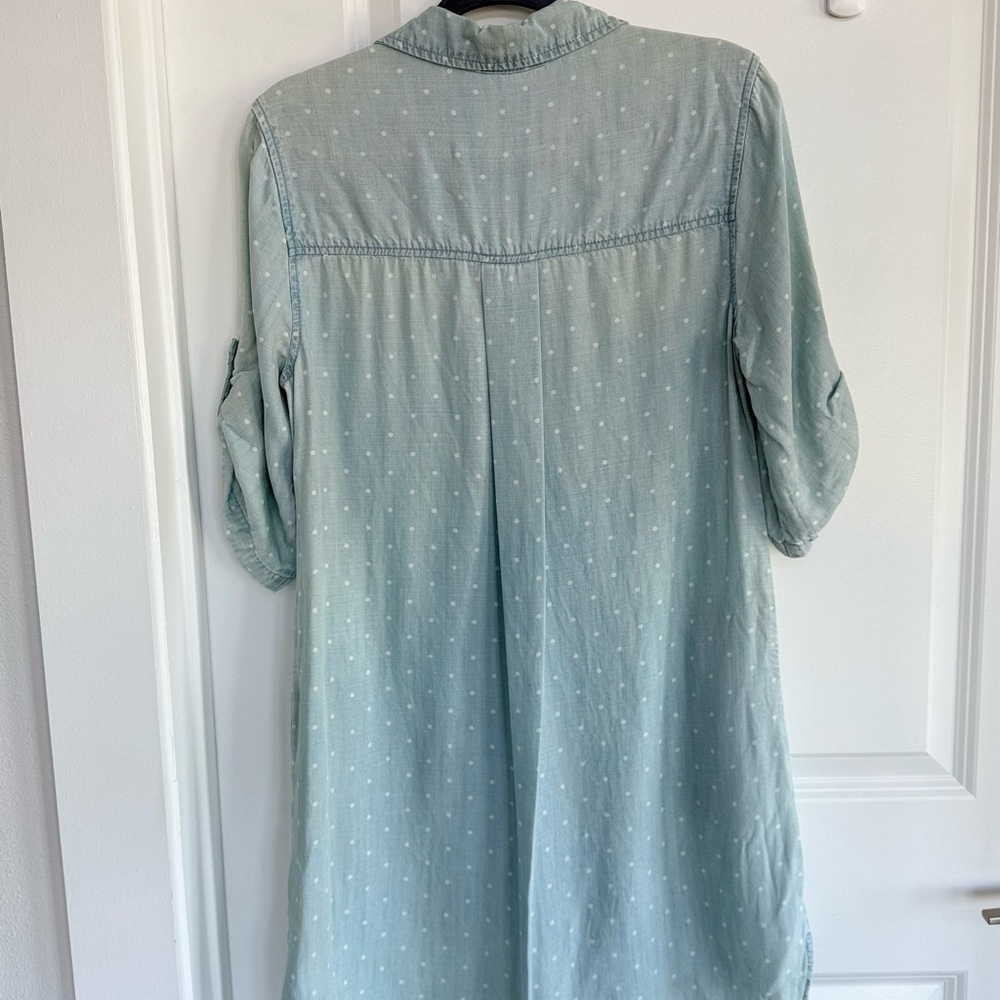 Cloth & Stone Light Blue Polka Dot Tunic Dress - Picture 3 of 3